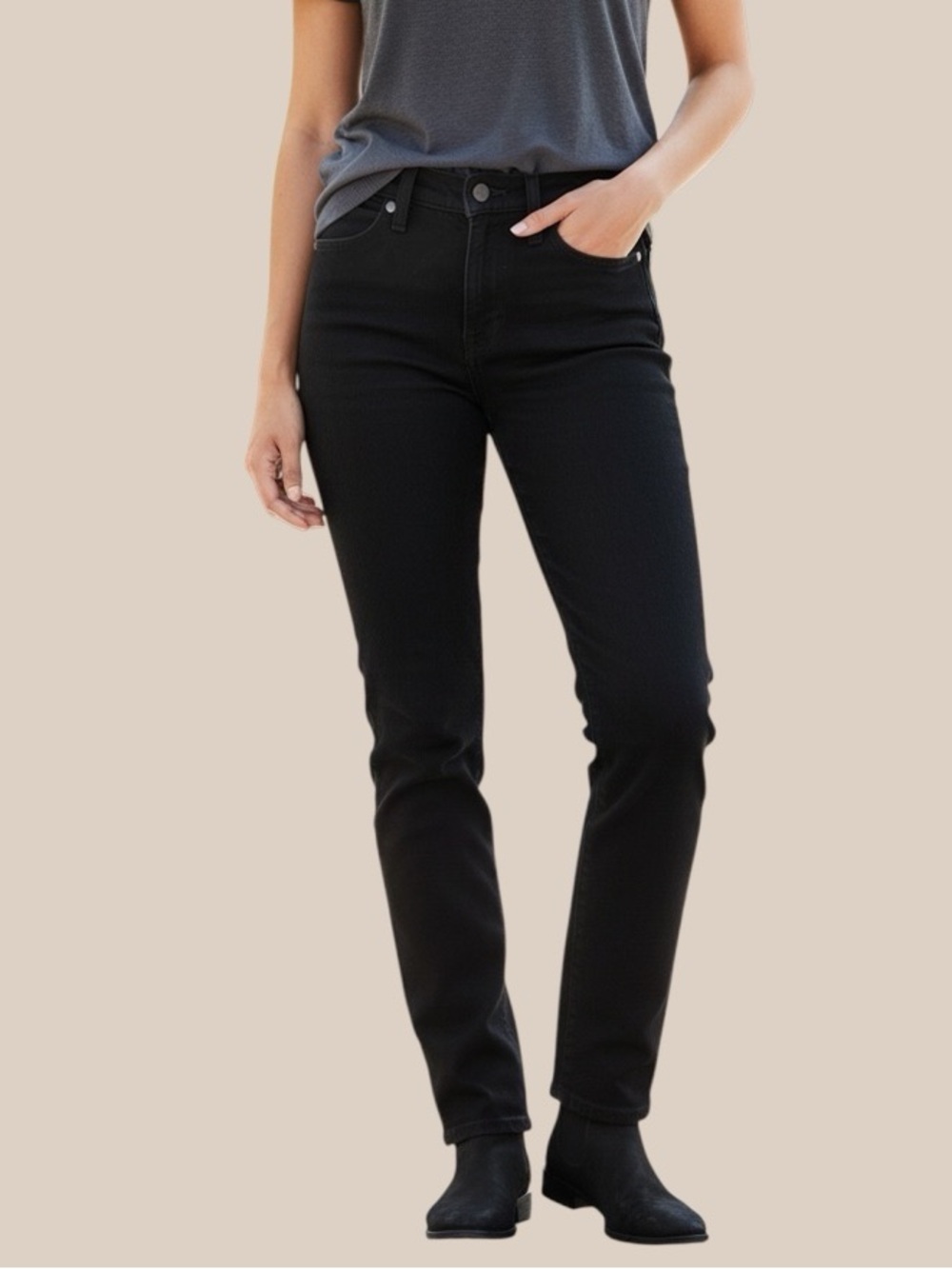 NWT Madewell  Tall Stovepipe Jean in Black Rinse Wash Size 23 T